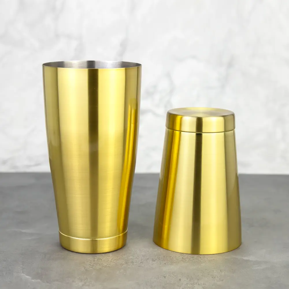 Antique Colored Brushed Surface Weighted Tins Boston Shaker (2).jpg