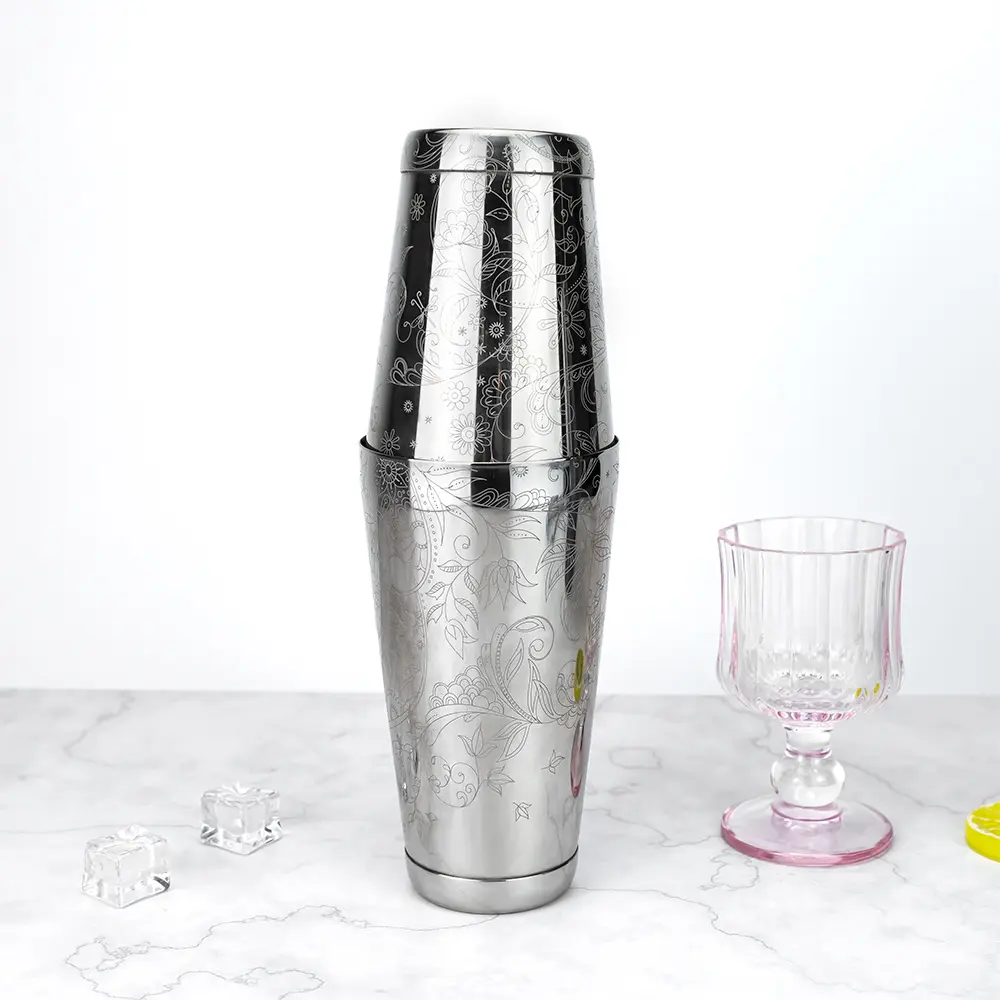 Sunflower Engraved Weighted Tins Boston Shaker (5).jpg