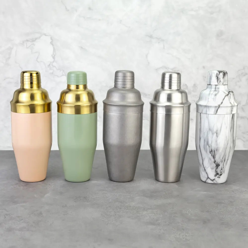 23oz 700ml 3-Pieces Cobbler Cocktail Shaker 304 Stainless Steel Bartender Beverage Mixing Shakers
