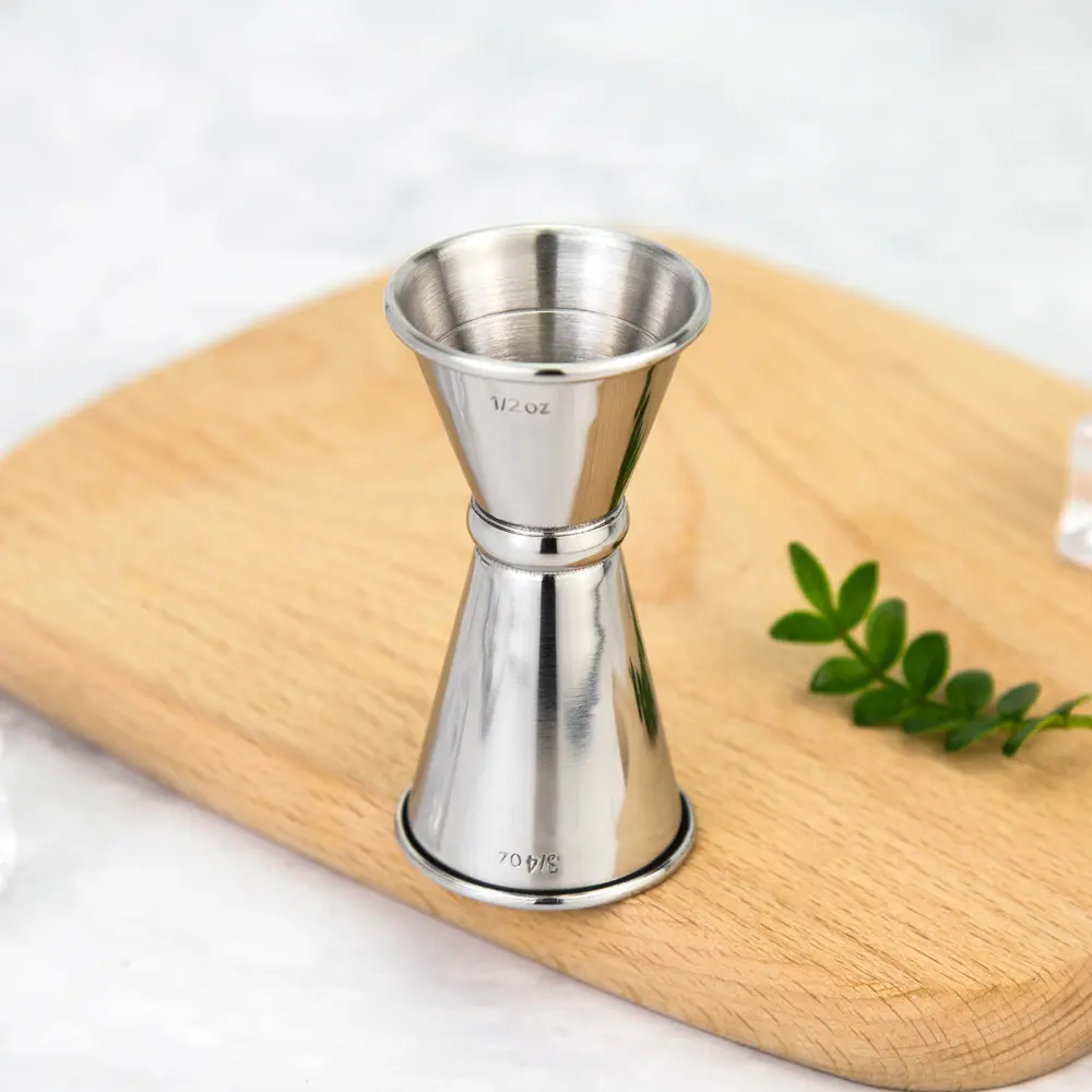 15ml+22ml 1/2oz+3/4oz Double Ended Bar Jigger Stainless Steel Bartender Measuring Ounce Cup