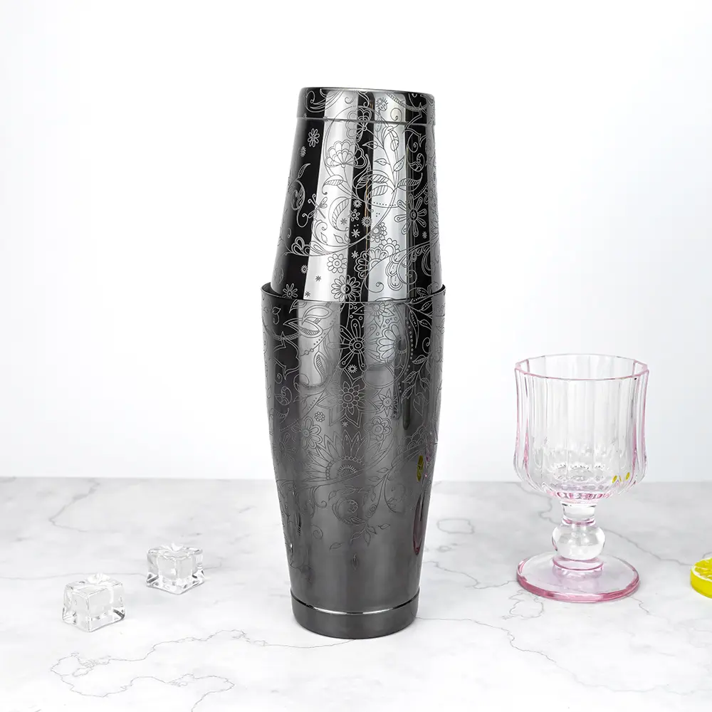 Sunflower Engraved Weighted Tins Boston Shaker (1).jpg