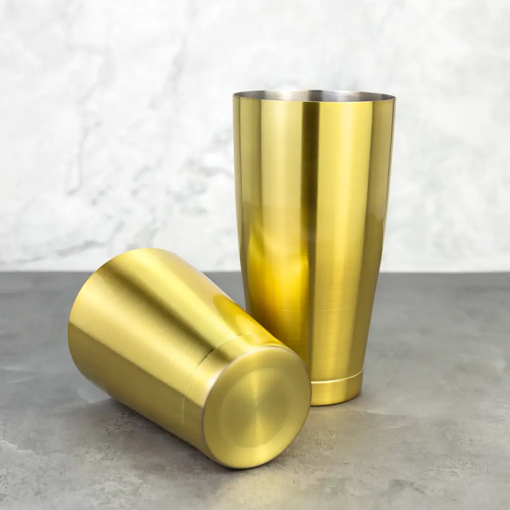 Antique Colored Brushed Surface Weighted Tins Boston Shaker (3).jpg