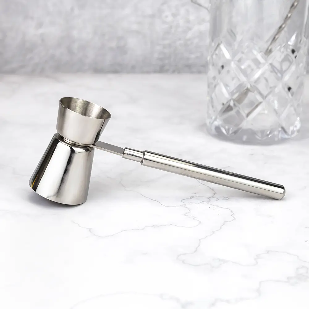 15ml/35ml Double Side Stainless Steel Cocktail Measuring Jigger With Handle