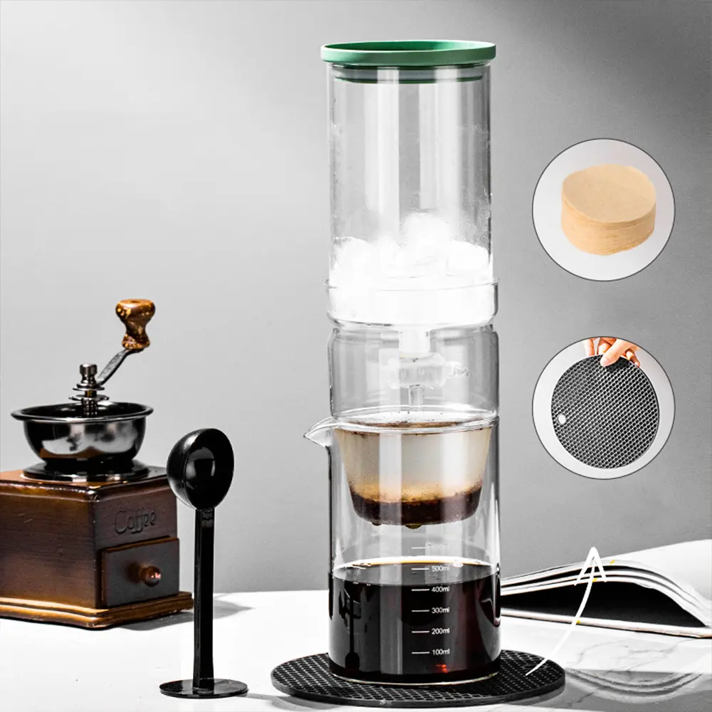 600ml 4-Cups Adjustable Water Flow Smooth Dripping Cold Brew Coffee Maker