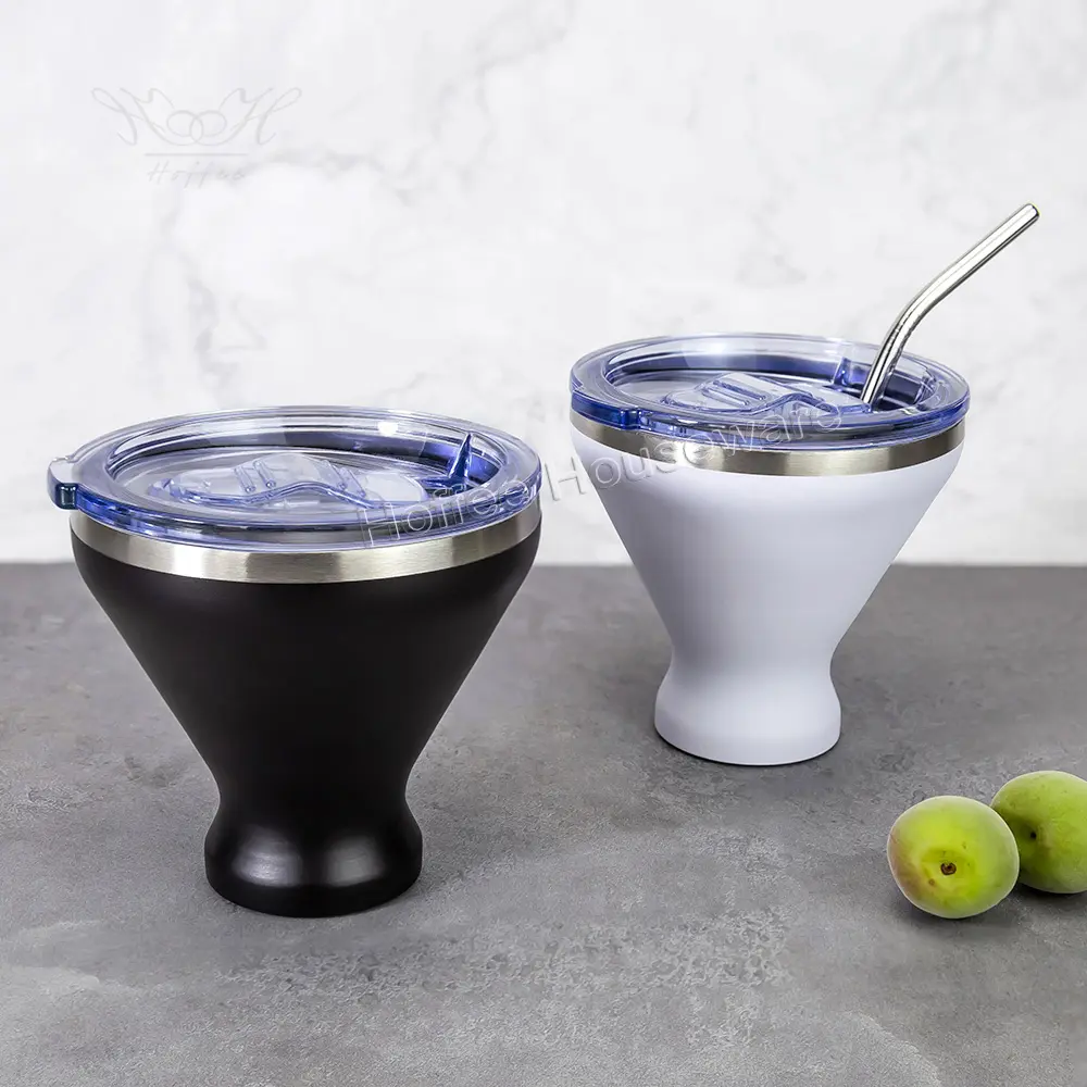 Outdoor 240ml Stainless Steel Martini Tumbler with Leak-proof ABS Lid