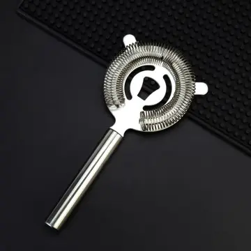High Density Spring 2 Prong Stainless Steel Bartender Cocktail Ice Filtering Calabrese Hawthorne Strainer