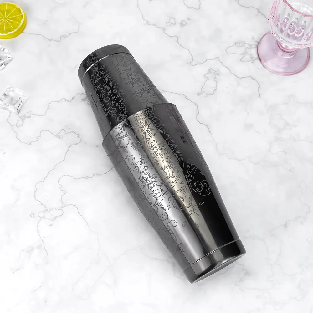 Sunflower Engraved Weighted Tins Boston Shaker (2).jpg