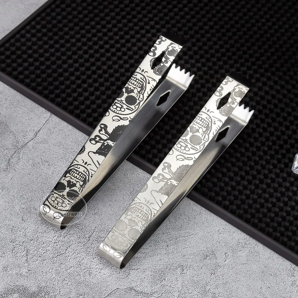 5-Pieces Etching Pattern Stainless Steel Boston Cocktail Shakers Set (19)