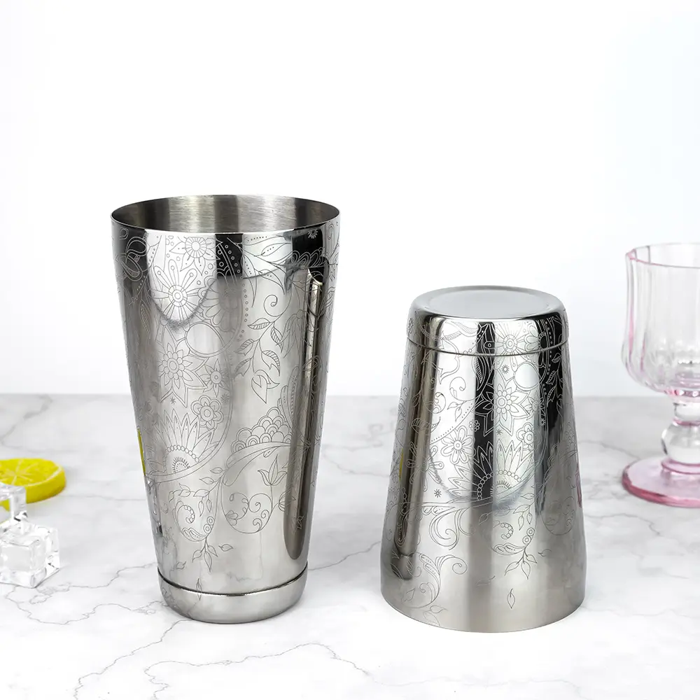 Sunflower Engraved Weighted Tins Boston Shaker (3).jpg