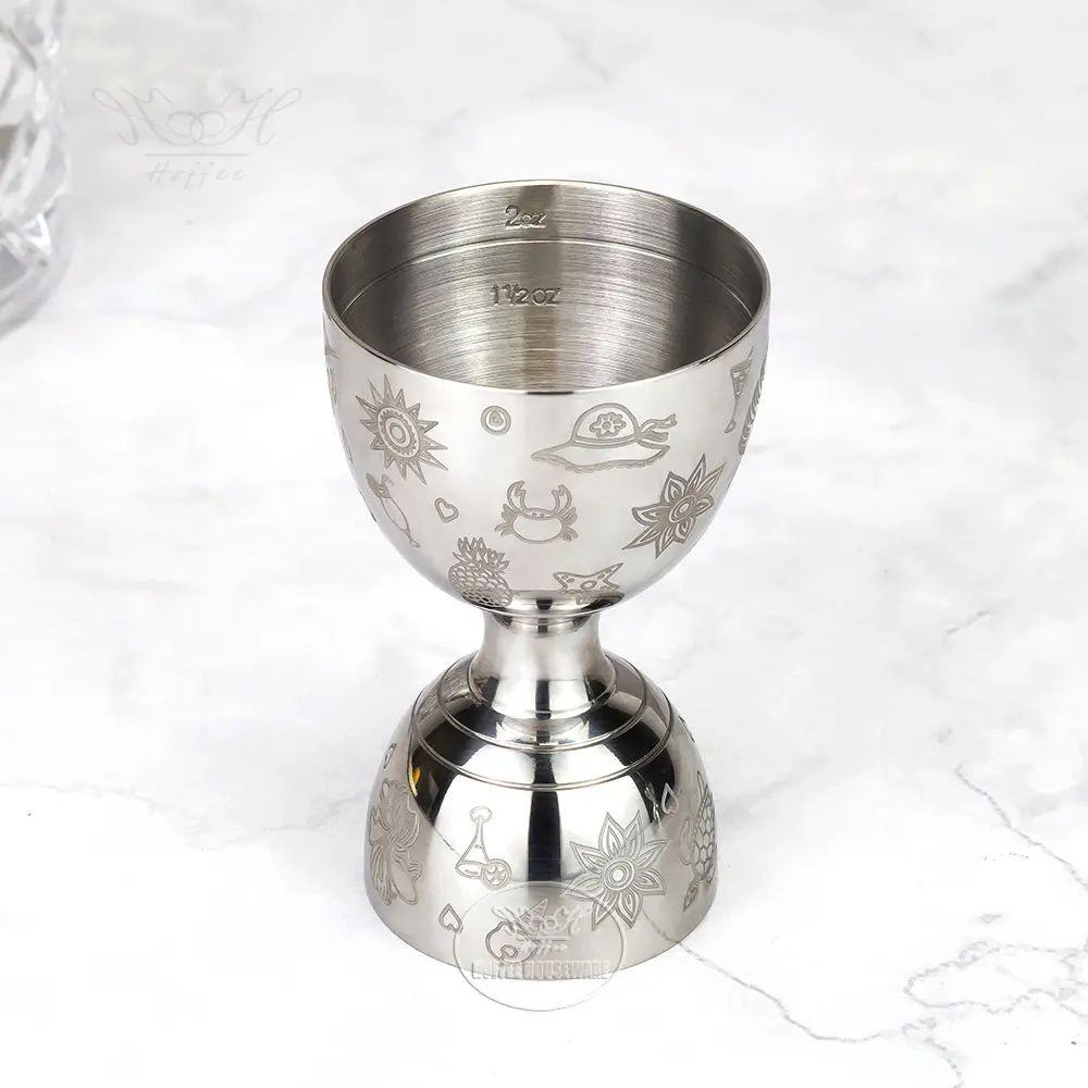 1+2oz Tiki-style Etching Liquor Measuring Bell-shape Cocktail Jigger (4).jpg