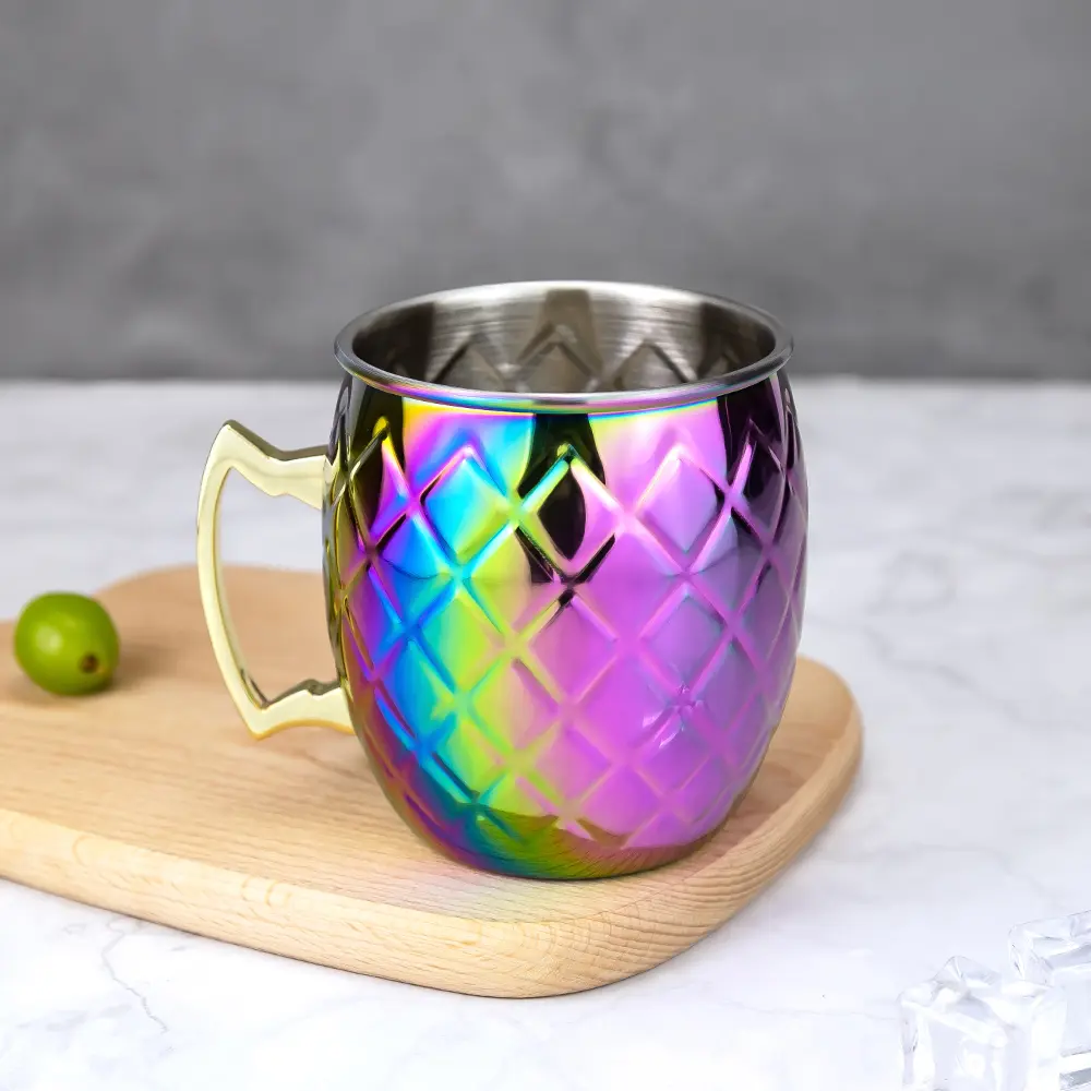 Diomand Pattern 550ml Stainless Steel Beer Drinking Moscow Mule Mug